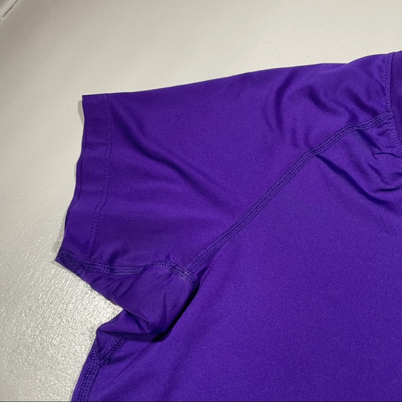 Nike Pro Purple V Neck Short Sleeve Tee T-Shirt Gym Athletic - Picture 6 of 7